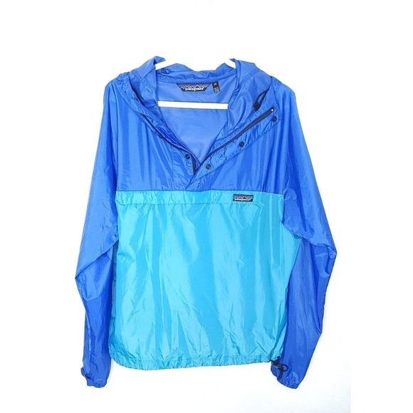 Patagonia Hooded Anorak Packable Windbreaker Pullover Snap Jacke… - Picture 1 of 12